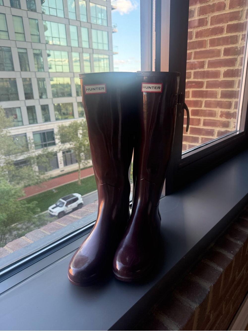 Hunter Women's Tall Burgundy Rain Boots